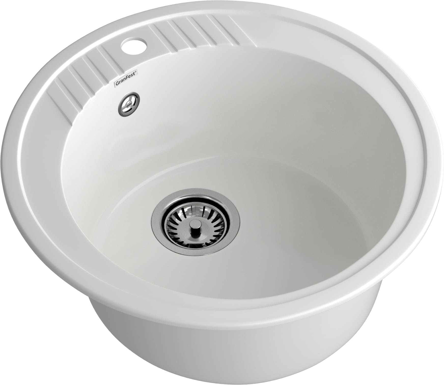 Кухонная мойка GRANFEST RONDO R-520 иней - фото2