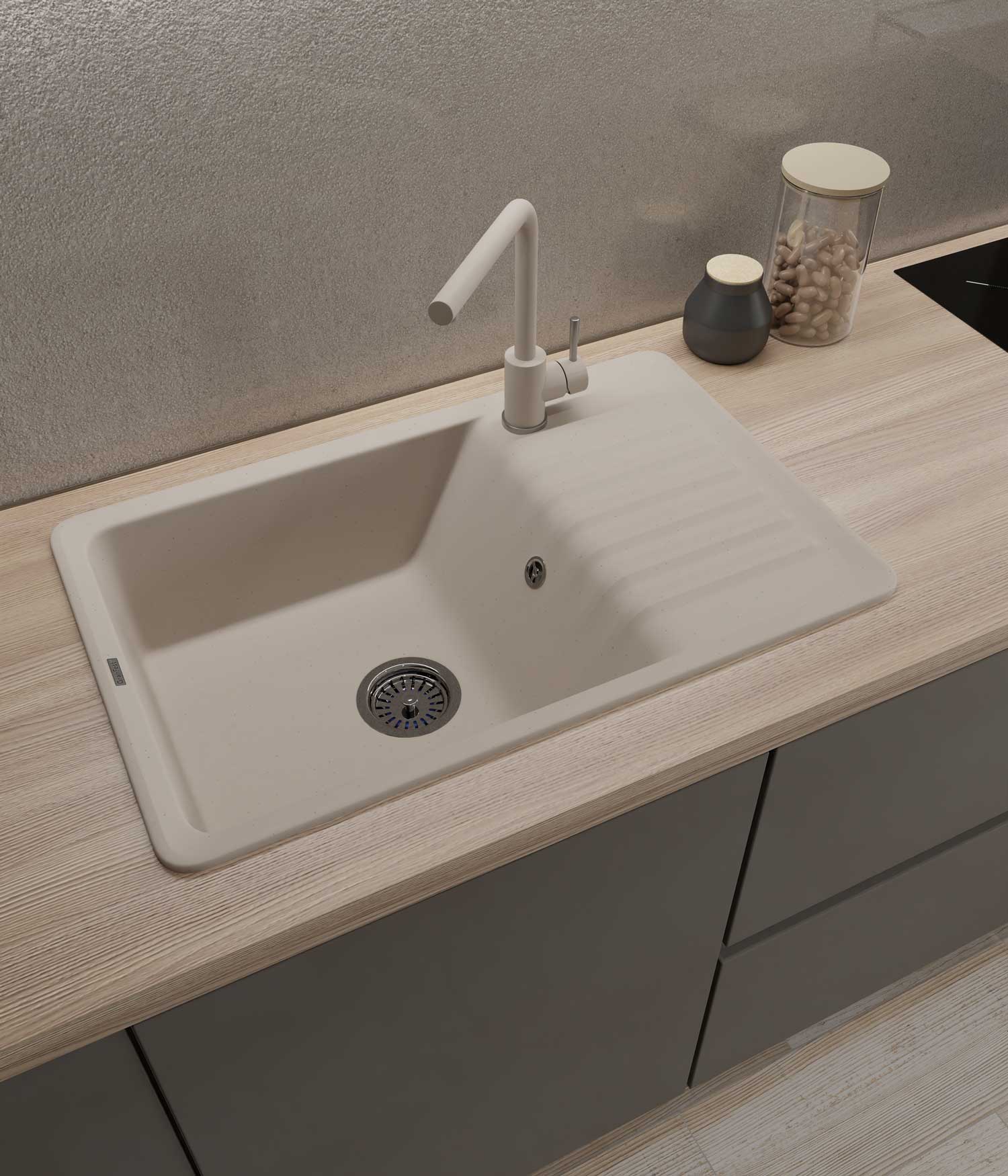 Смеситель для кухни GRANFEST QUARZ Z-5411 белый - фото3