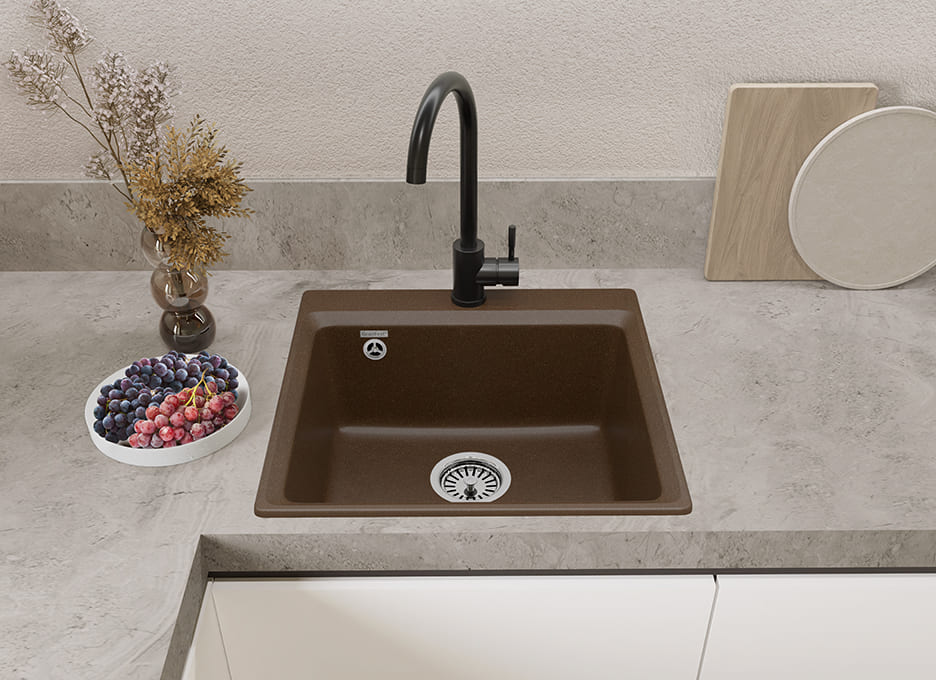 Кухонная мойка GRANFEST LEVEL LV-510 терракот - фото4