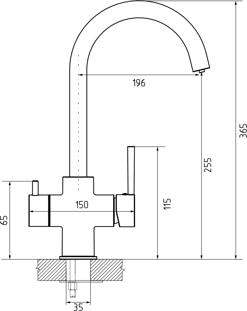 Смеситель для кухни GRANFEST QUARZ Z-5422 белый - фото3