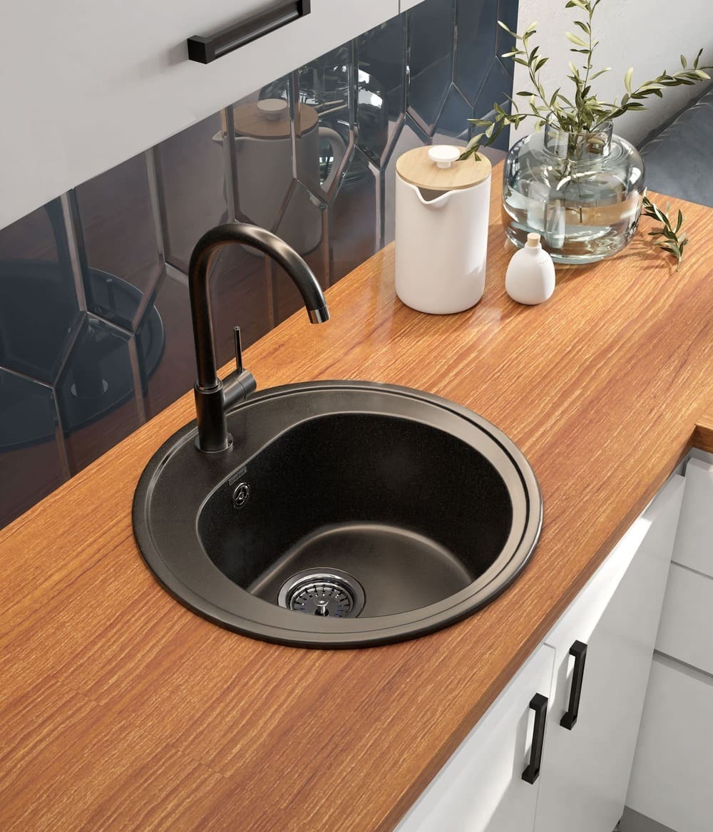 Кухонная мойка GRANFEST RONDO R-510 черный - фото3