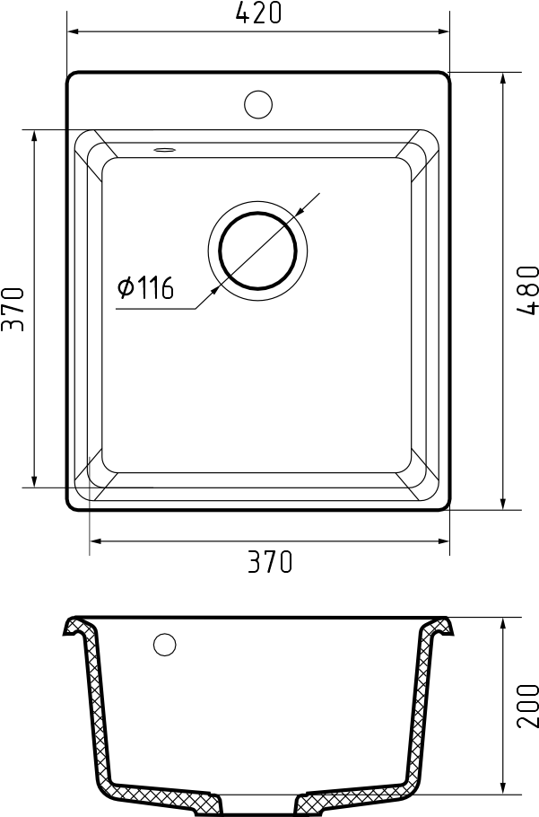 Кухонная мойка GRANFEST LEVEL LV-420 топаз - фото3