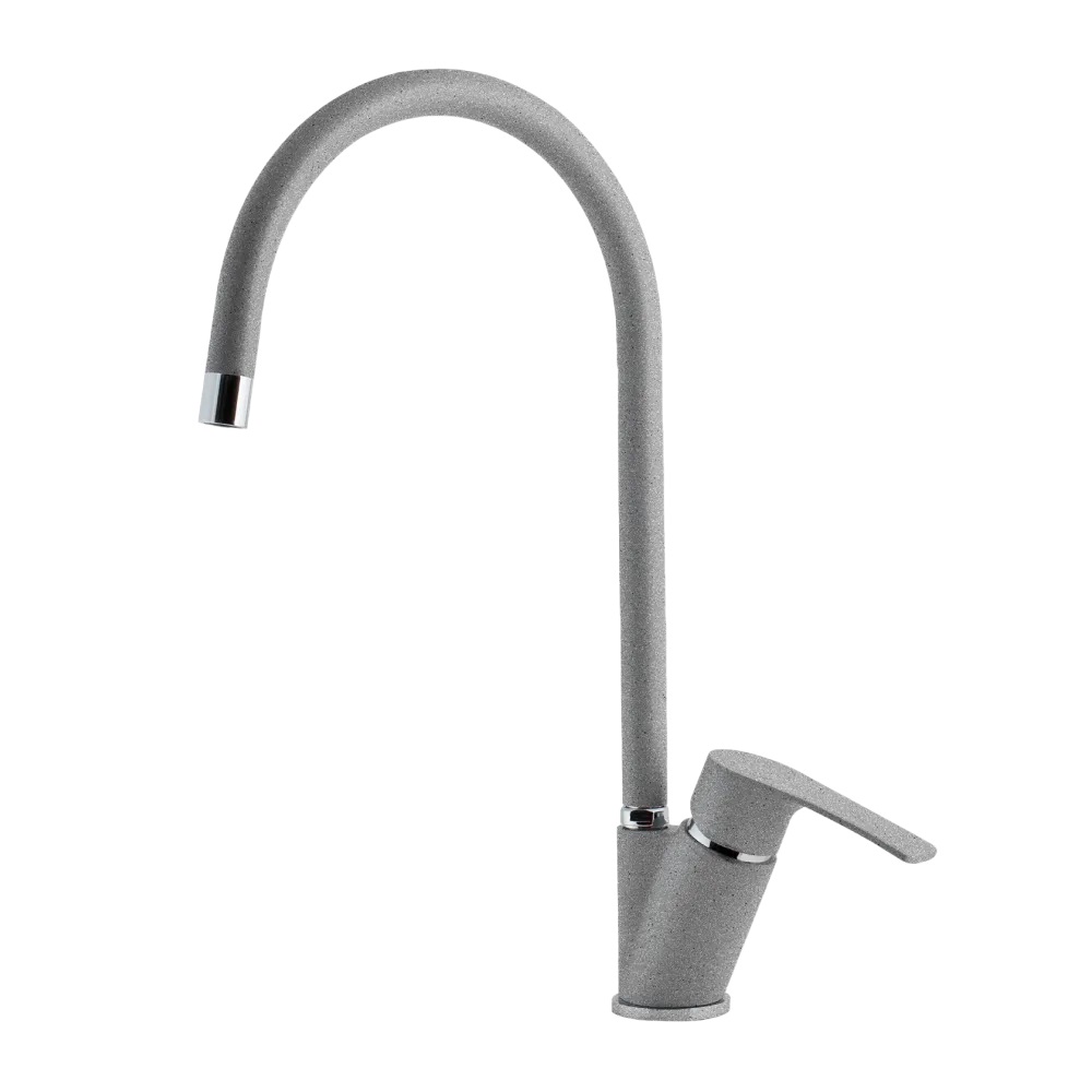 Смеситель для кухни GRANFEST 5023 серый - фото