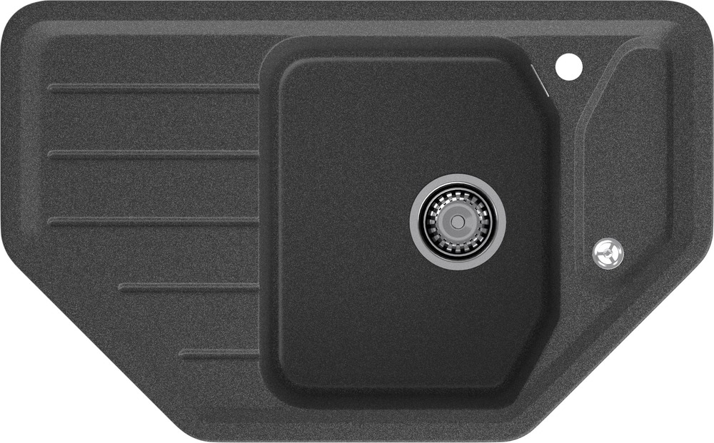Кухонная мойка GRANFEST CORNER C-800E графит - фото