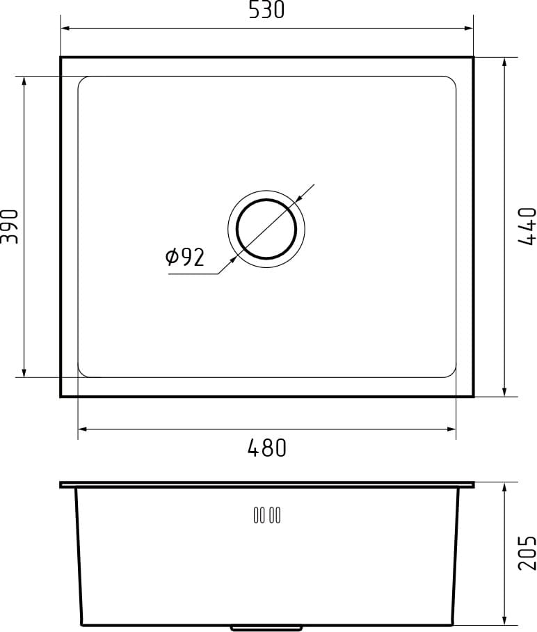 Кухонная мойка из нержавеющей стали GRANFEST METAL 5344 нержавеющая сталь - фото3