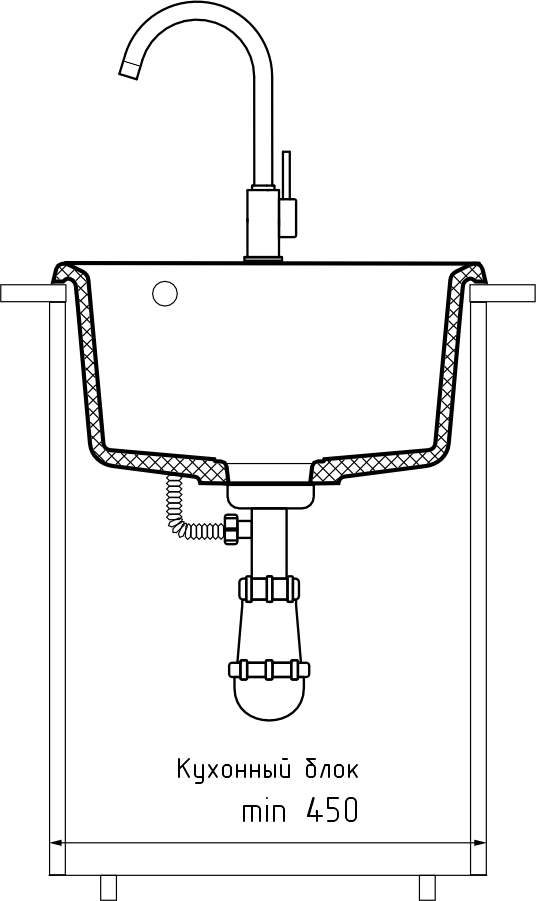 Кухонная мойка GRANFEST LEVEL LV-420 иней - фото4