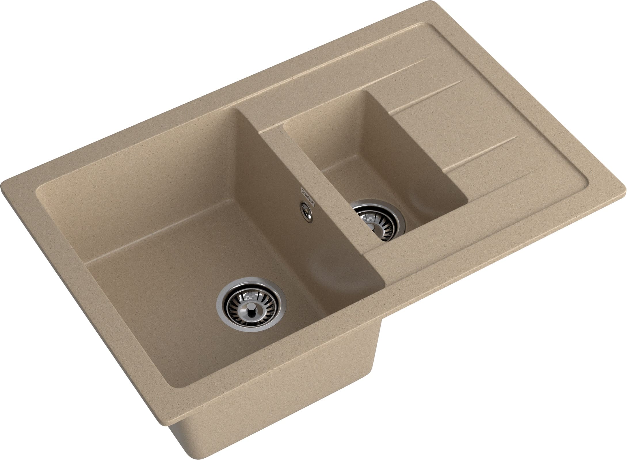 Кухонная мойка GRANFEST QUADRO Q-775KL песочный - фото2