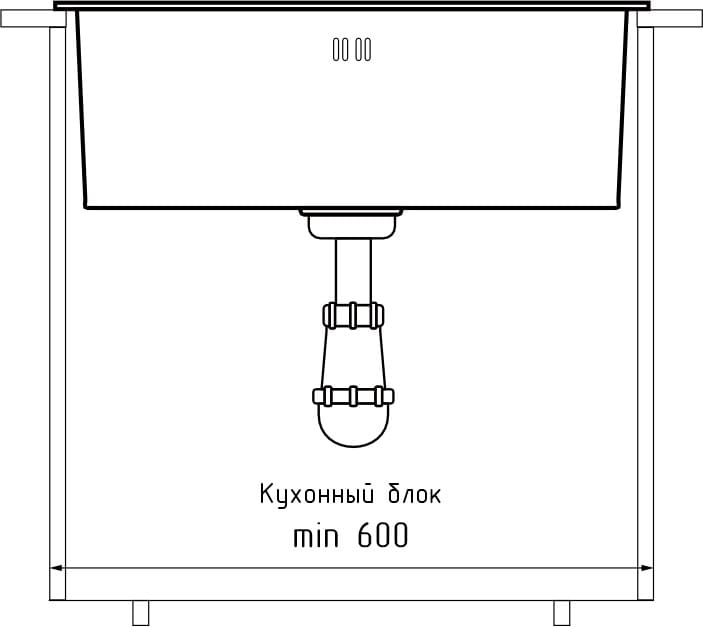 Кухонная мойка из нержавеющей стали GRANFEST METAL 5344 PVD графит - фото3