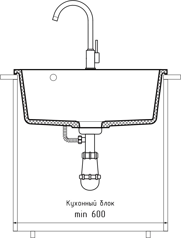 Кухонная мойка GRANFEST URBAN UR-658 белый - фото4