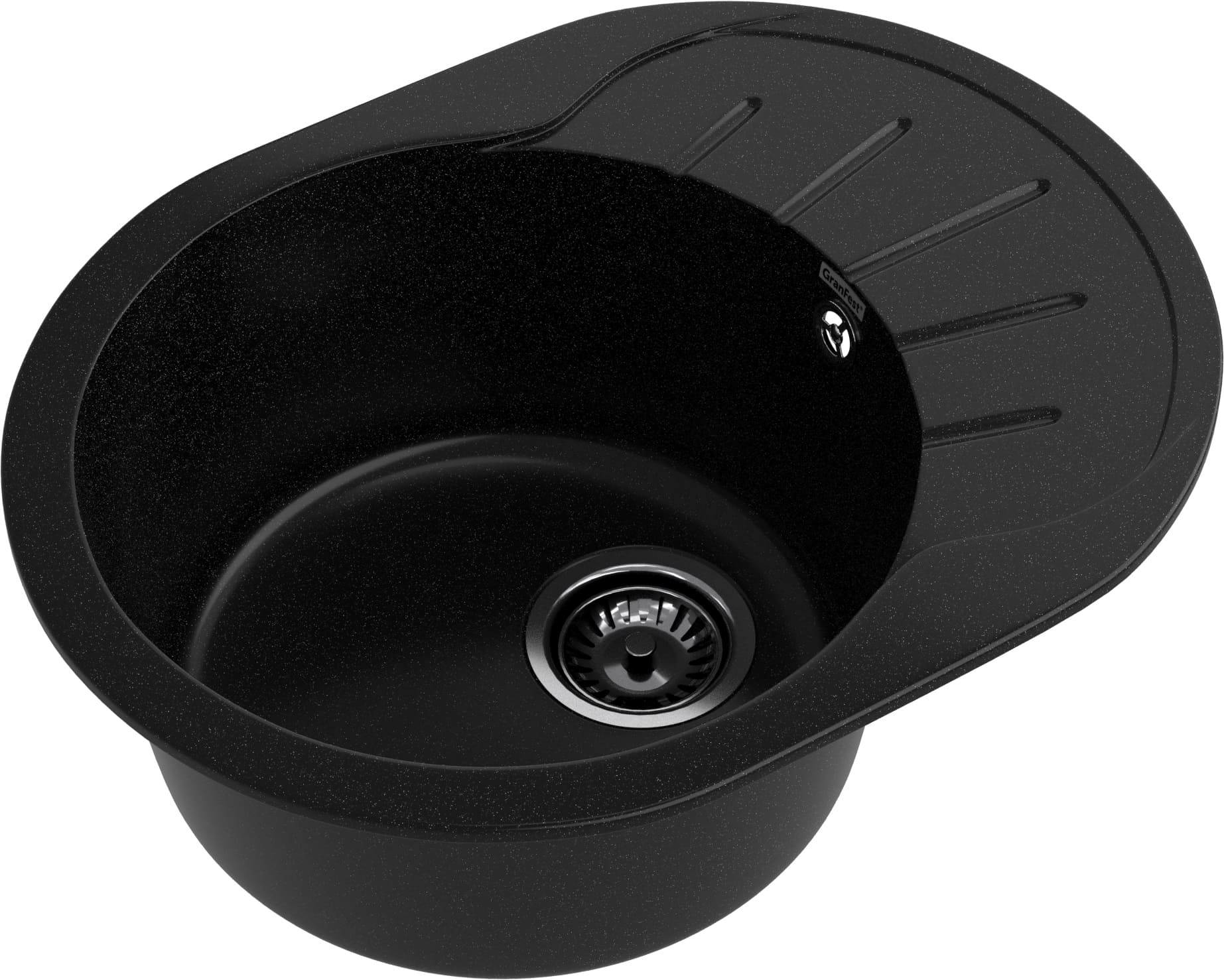 Кухонная мойка GRANFEST RONDO R-580L черный - фото2