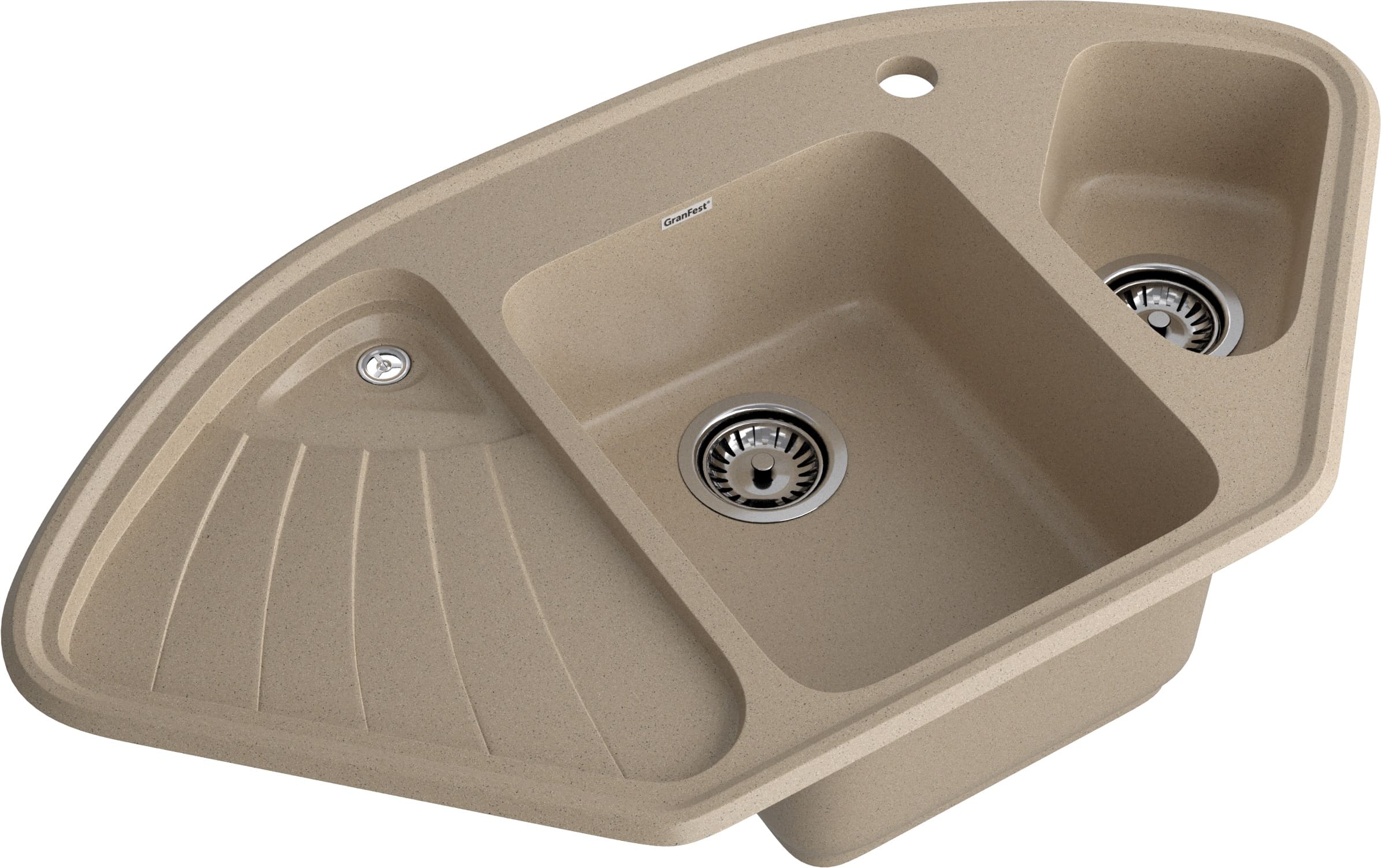 Кухонная мойка GRANFEST CORNER C-1040E песочный - фото2