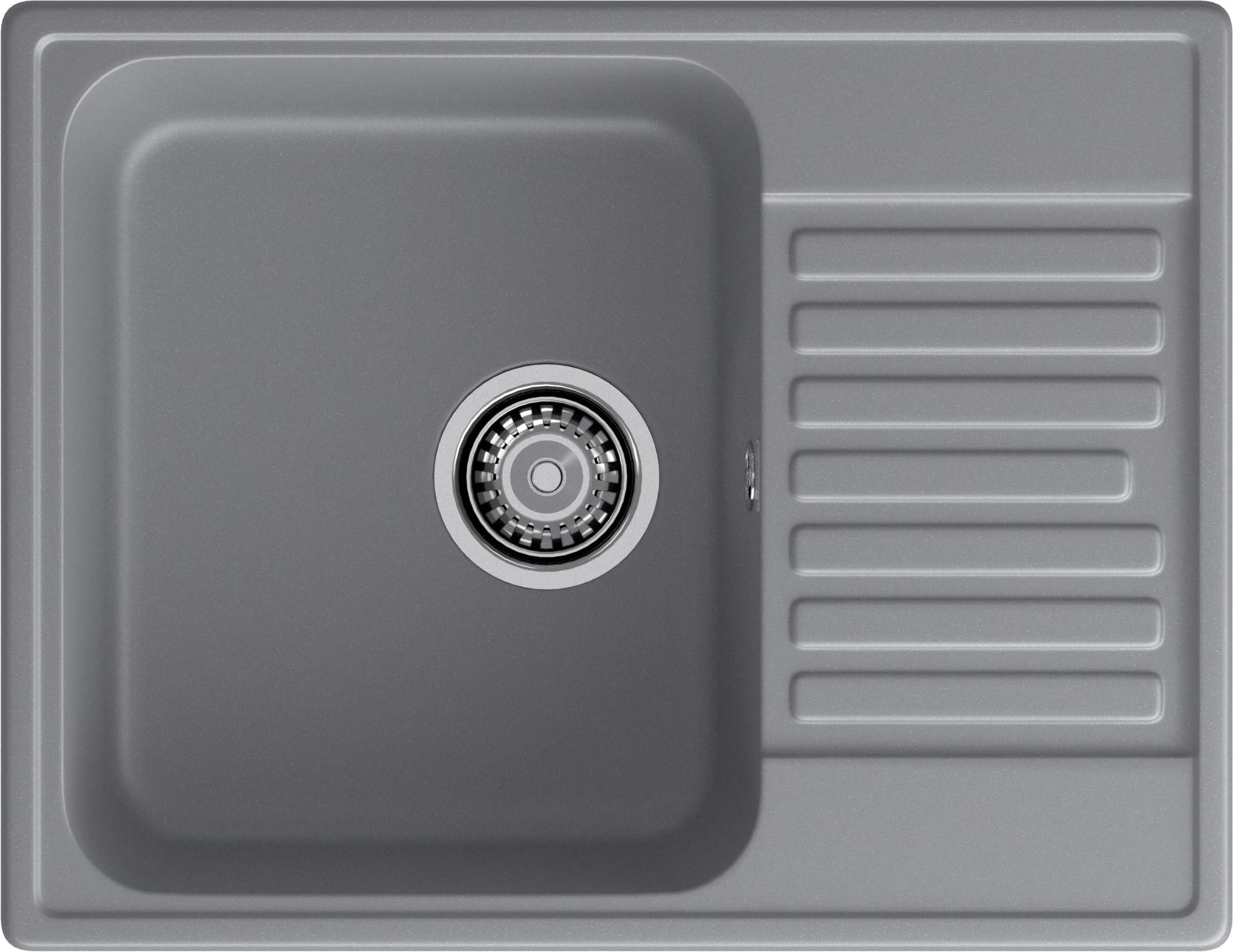 Кухонная мойка GRANFEST QUARZ Z-13 темно-серый + сифон - фото