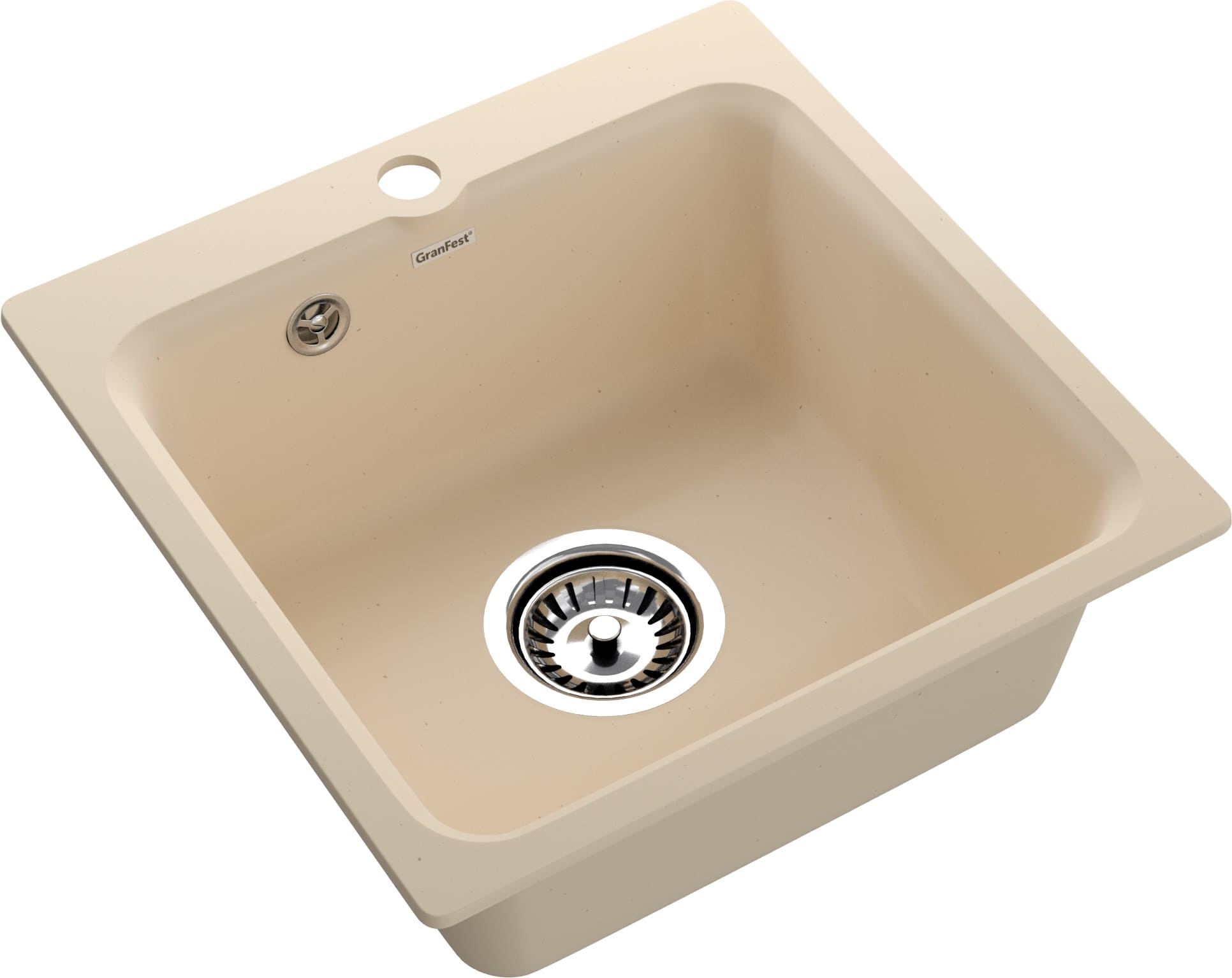Кухонная мойка GRANFEST SMART SM-430 бежевый + сифон - фото2