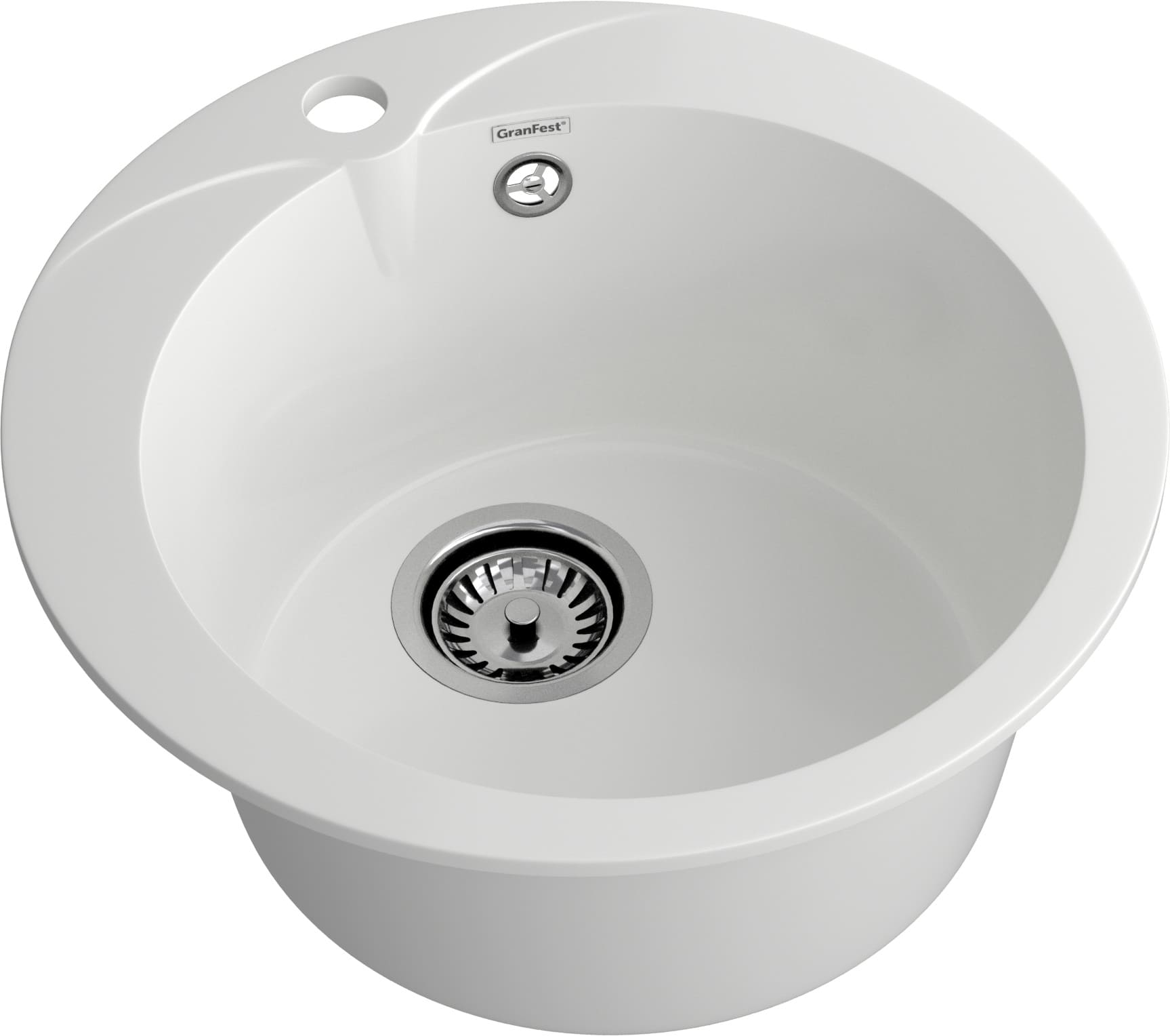 Кухонная мойка GRANFEST RONDO R-480 иней - фото2