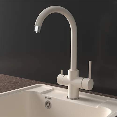 Смеситель для кухни GRANFEST QUARZ Z-5422 белый - фото2