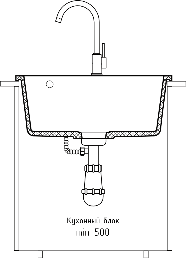 Кухонная мойка GRANFEST URBAN UR-4550 темно-серый - фото4