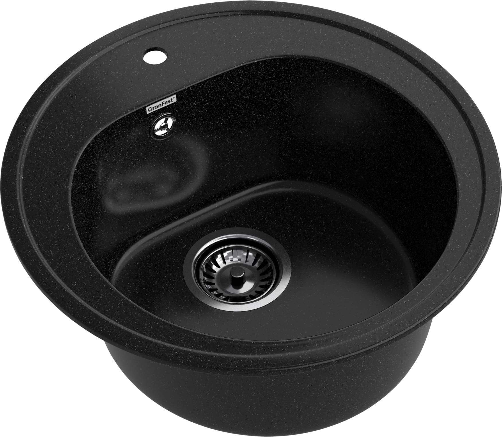 Кухонная мойка GRANFEST RONDO R-510 черный - фото2